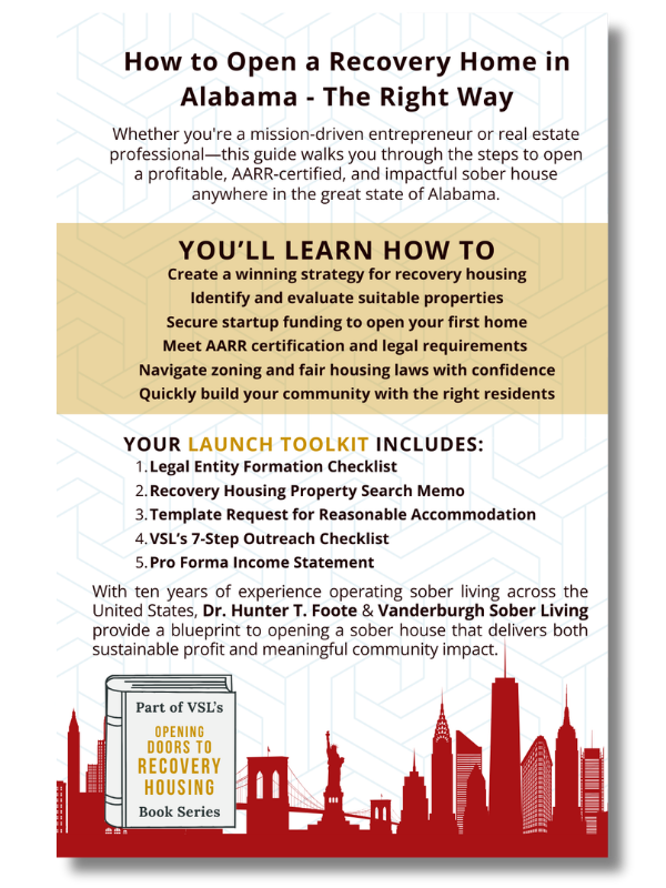 Back cover of How to Open a Sober Living Home in Alabama
