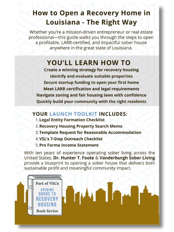 Back cover of How to Open a Sober Living Home in Louisiana