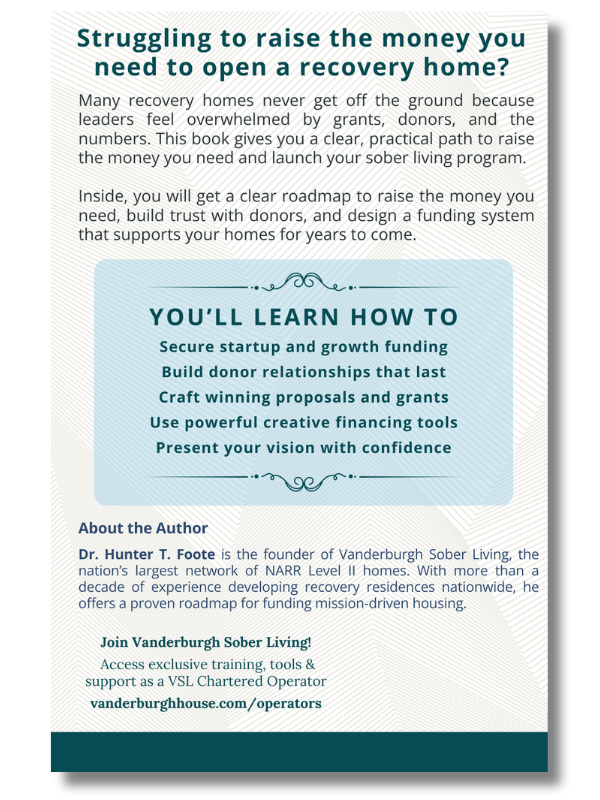 Back cover of Recovery Home Fundraising Blueprint