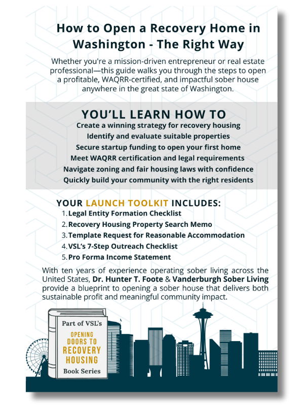 Back cover of How to Open a Sober Living Home in Washington