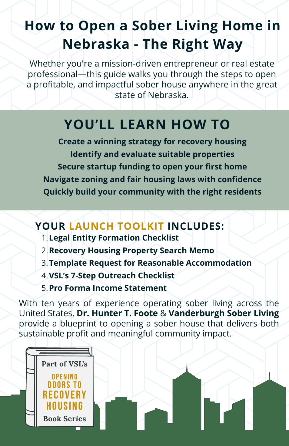 Back cover of How to Open a Sober Living Home in Nebraska