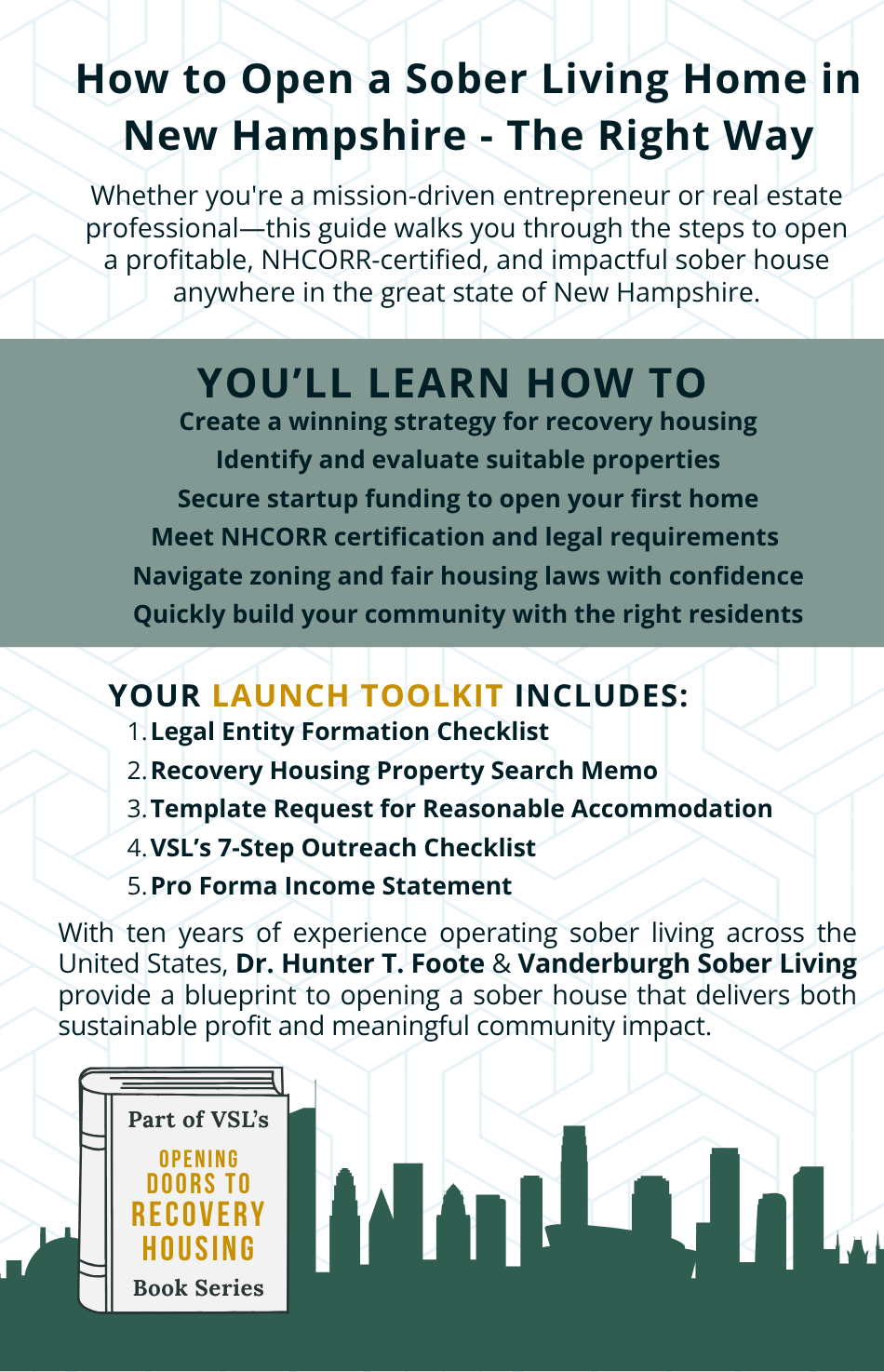 Back cover of How to Open a Sober Living Home in New Hampshire