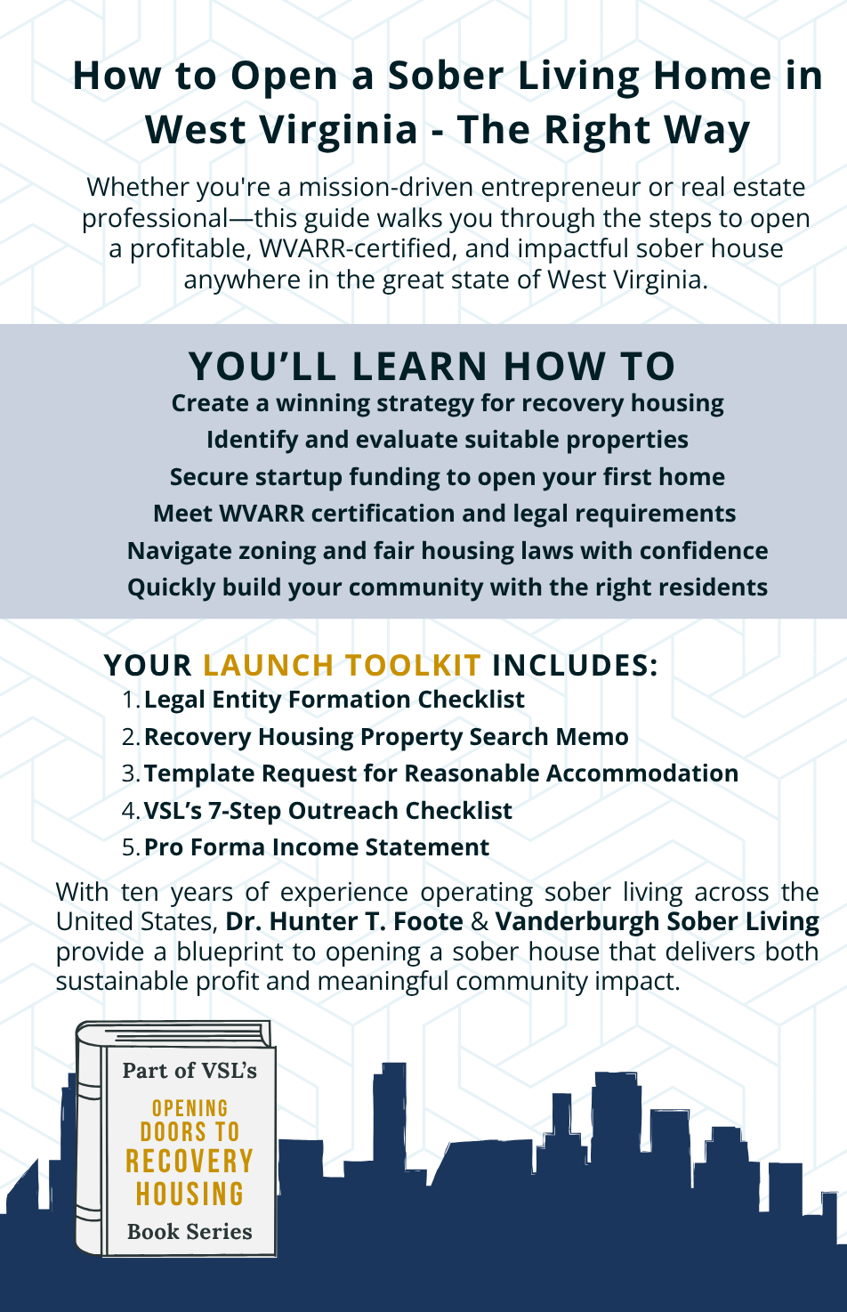 Back cover of How to Open a Sober Living Home in West Virginia