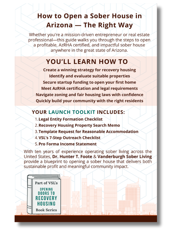 Back cover of How to Open a Sober Living Home in Arizona