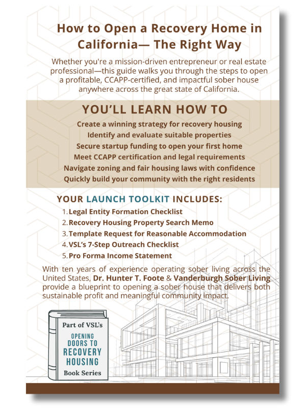 Back cover of How to Open a Sober Living Home in California