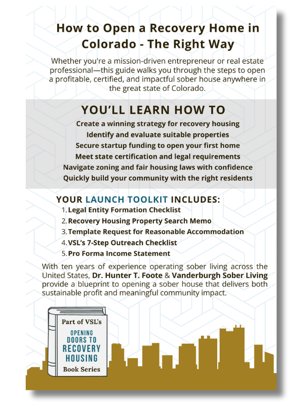Back cover of How to Open a Sober Living Home in Colorado