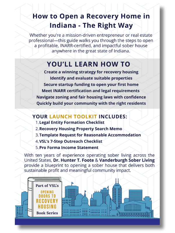 Back cover of How to Open a Sober Living Home in Indiana