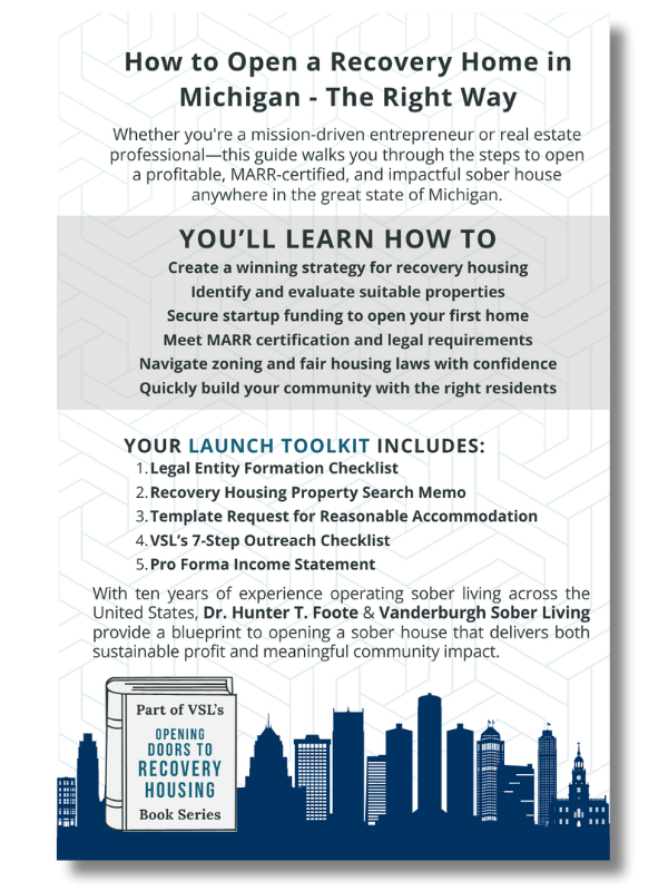 Back cover of How to Open a Sober Living Home in Michigan