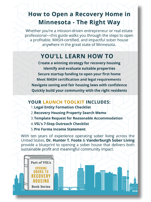 Back cover of How to Open a Sober Living Home in Minnesota