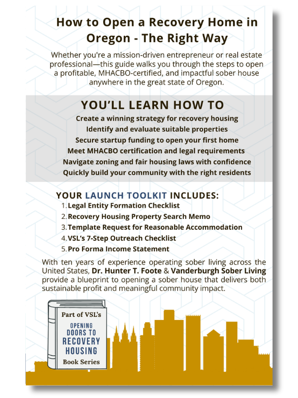Back cover of How to Open a Sober Living Home in Oregon