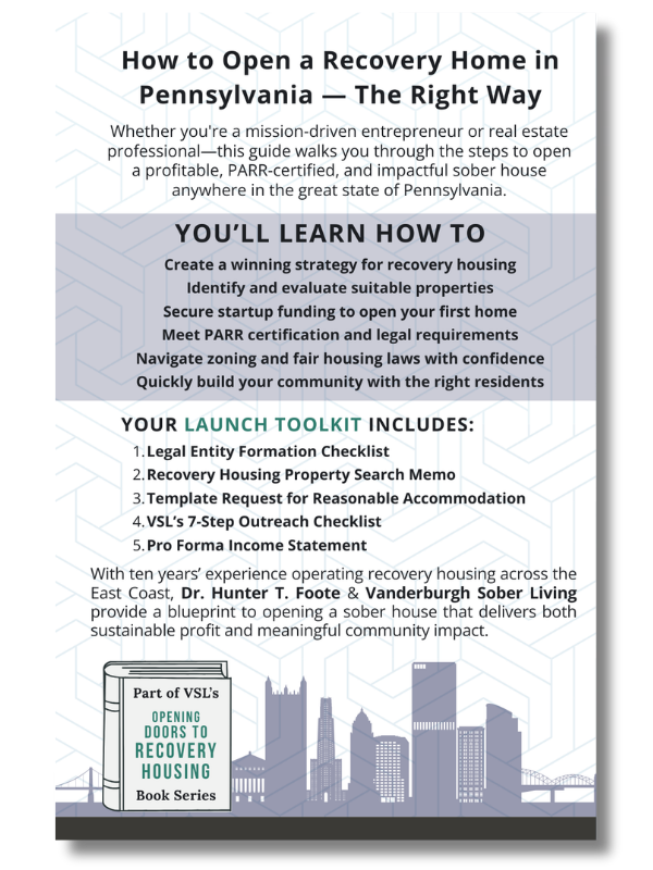 Back cover of How to Open a Sober Living Home in Pennsylvania