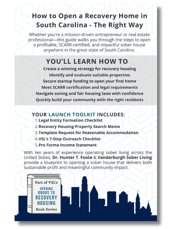 Back cover of How to Open a Sober Living Home in South Carolina