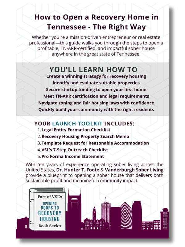 Back cover of How to Open a Sober Living Home in Tennessee