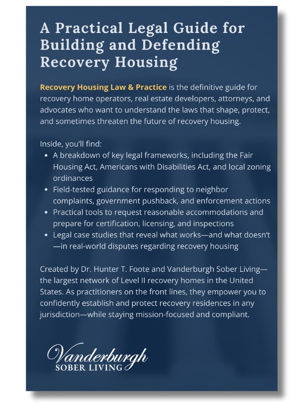Back cover of Recovery Housing Law & Practice