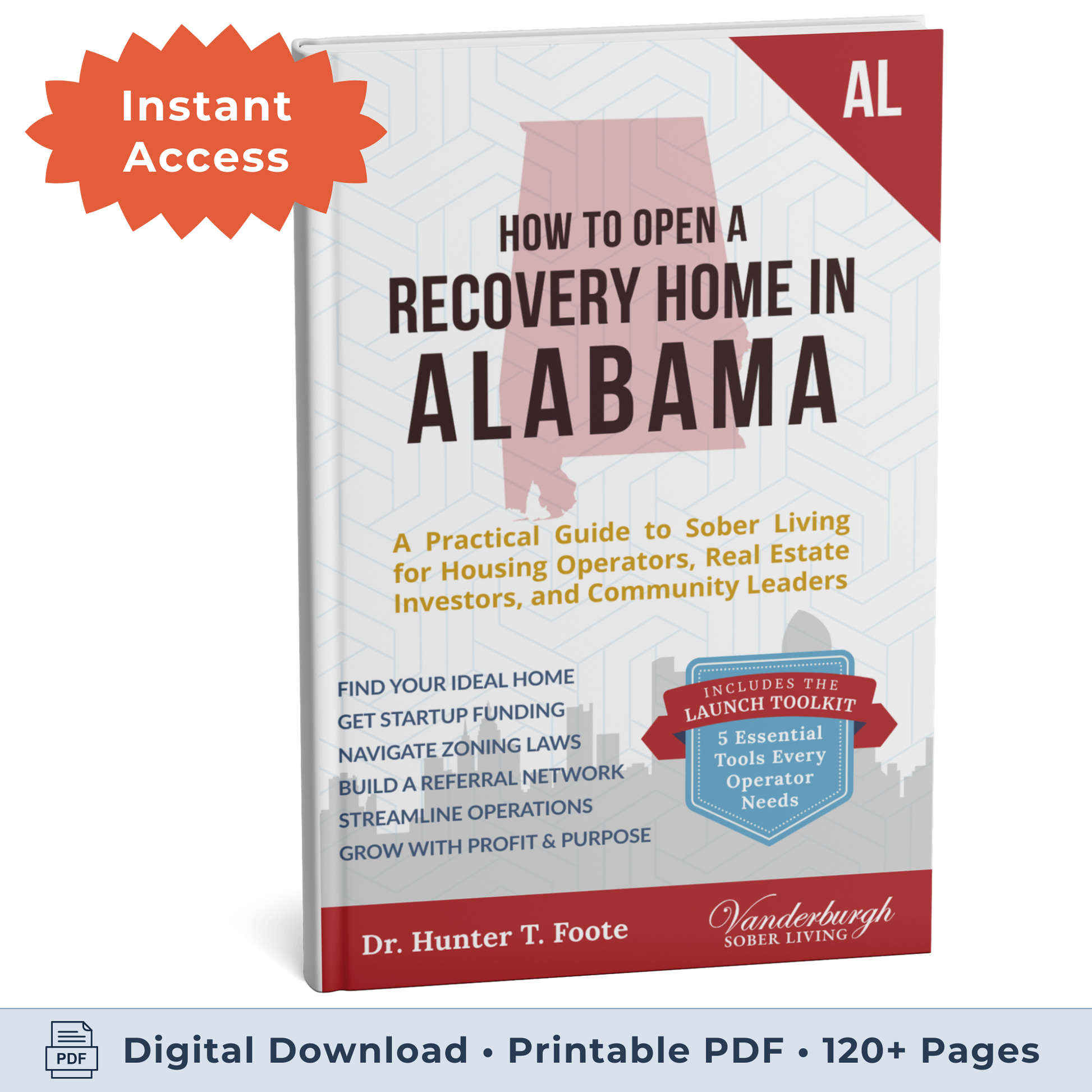 3D book cover for How to Open a Sober Living Home in Alabama
