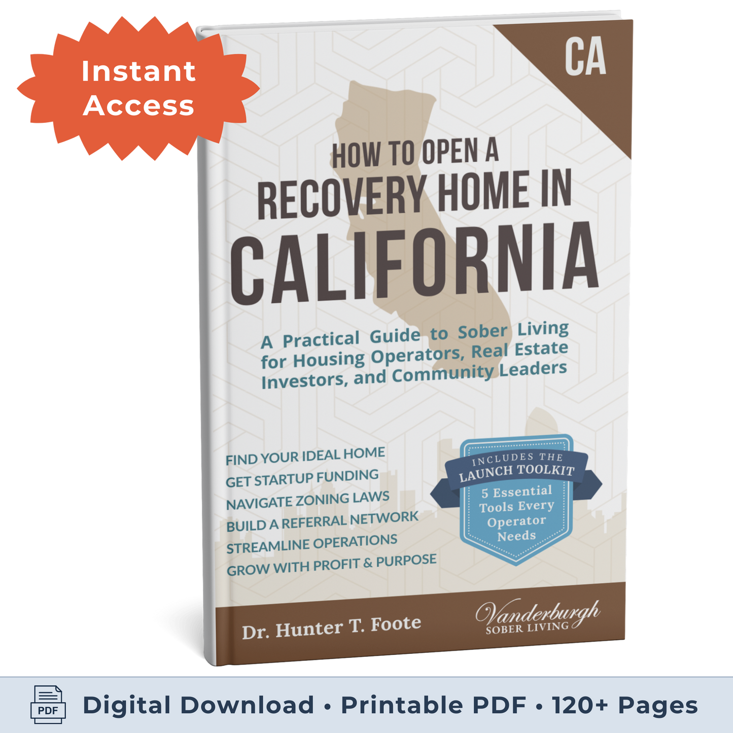 3D book cover for How to Open a Sober Living Home in California