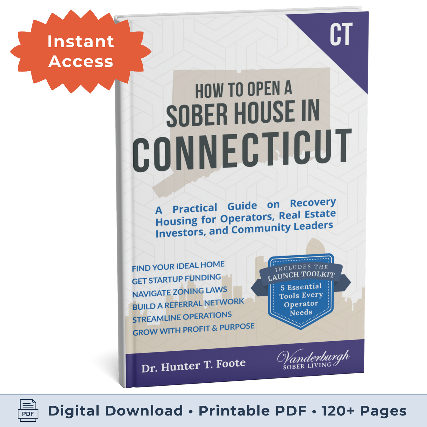 3D book cover for How to Open a Sober Living Home in Connecticut