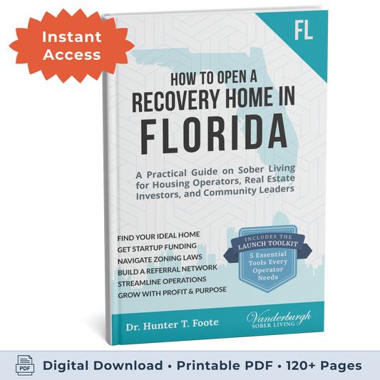3D book cover for How to Open a Sober Living Home in Florida
