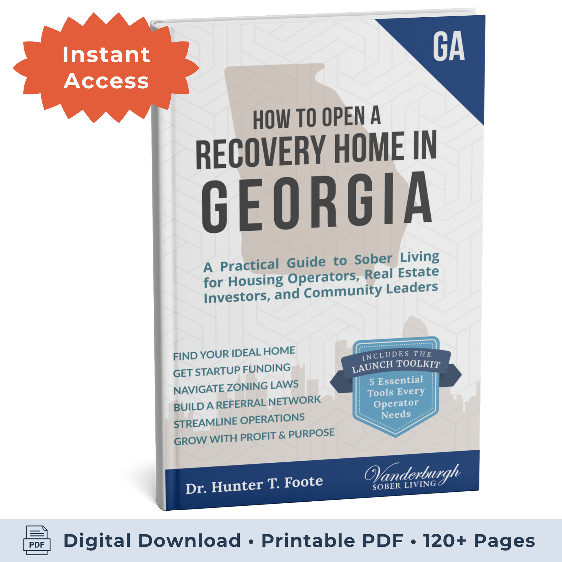 3D book cover for How to Open a Sober Living Home in Georgia