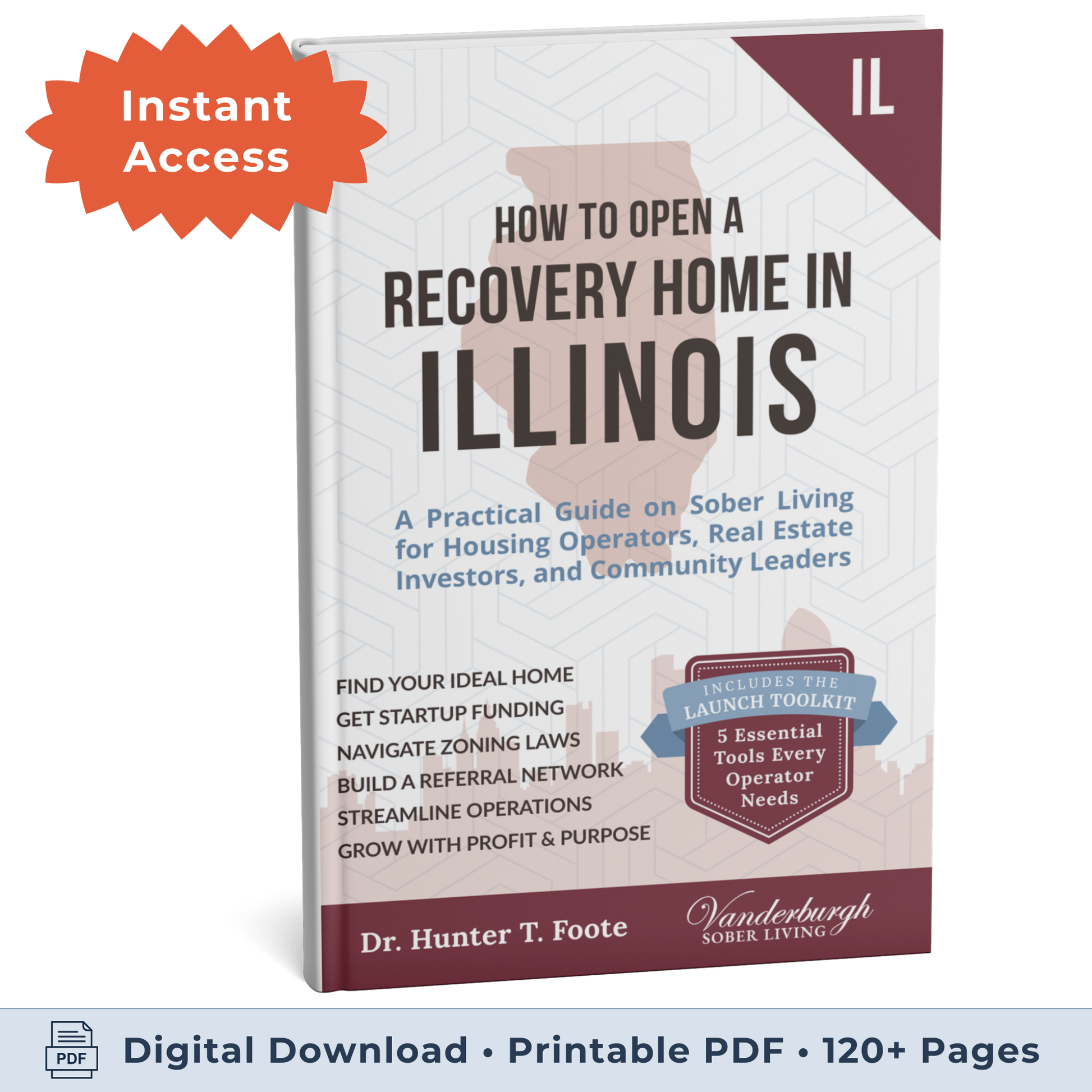 3D book cover for How to Open a Sober Living Home in Illinois
