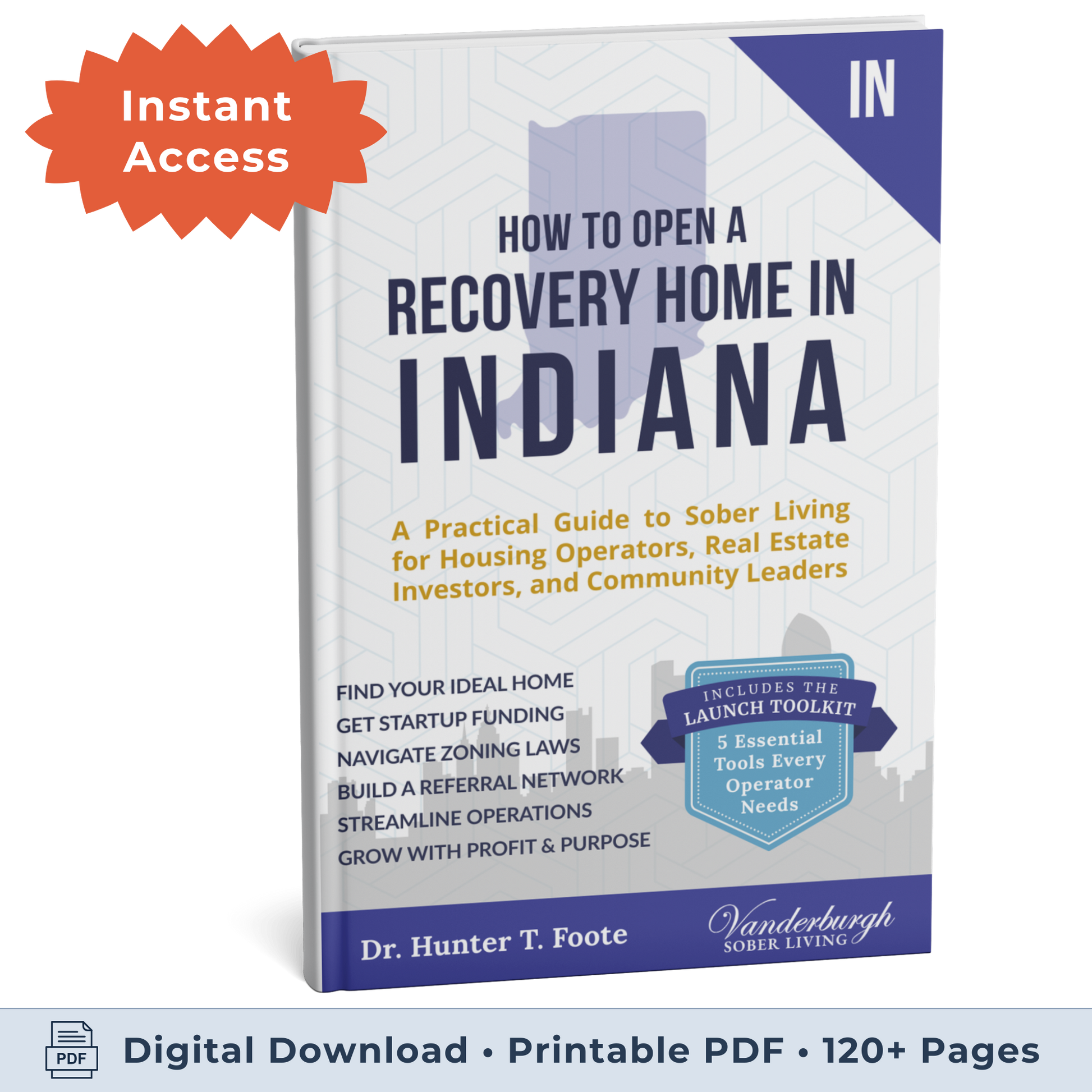 3D book cover for How to Open a Sober Living Home in Indiana