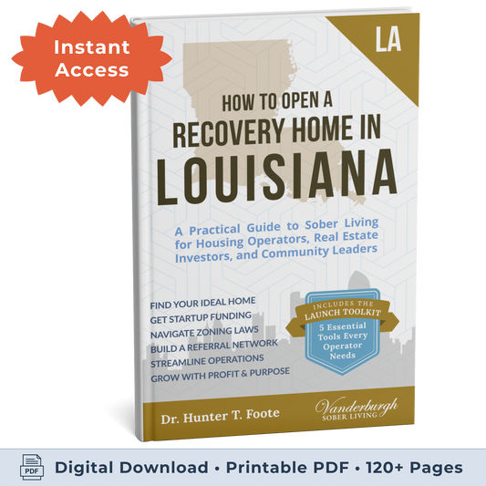 3D book cover for How to Open a Sober Living Home in Louisiana