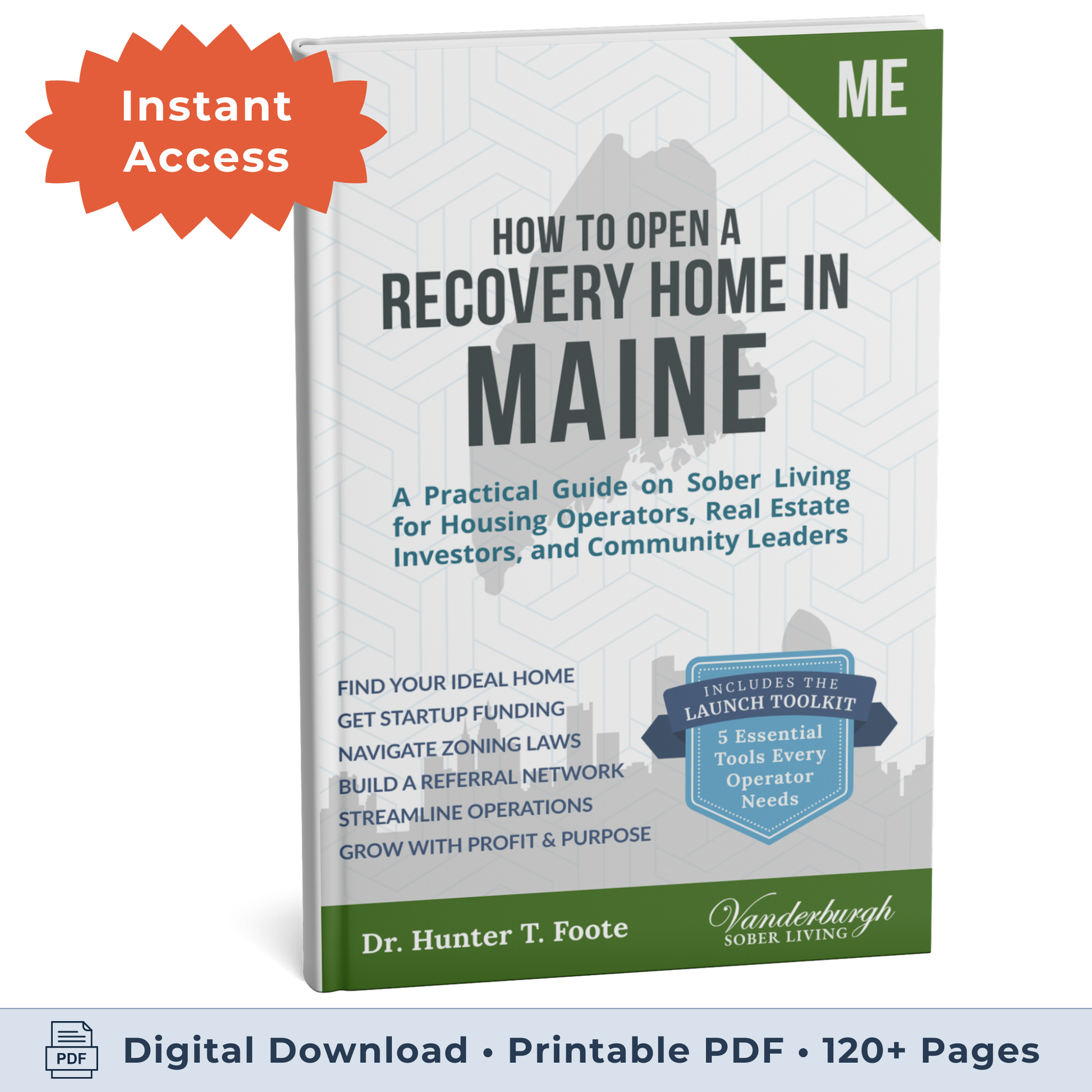 3D book cover for How to Open a Sober Living Home in Maine