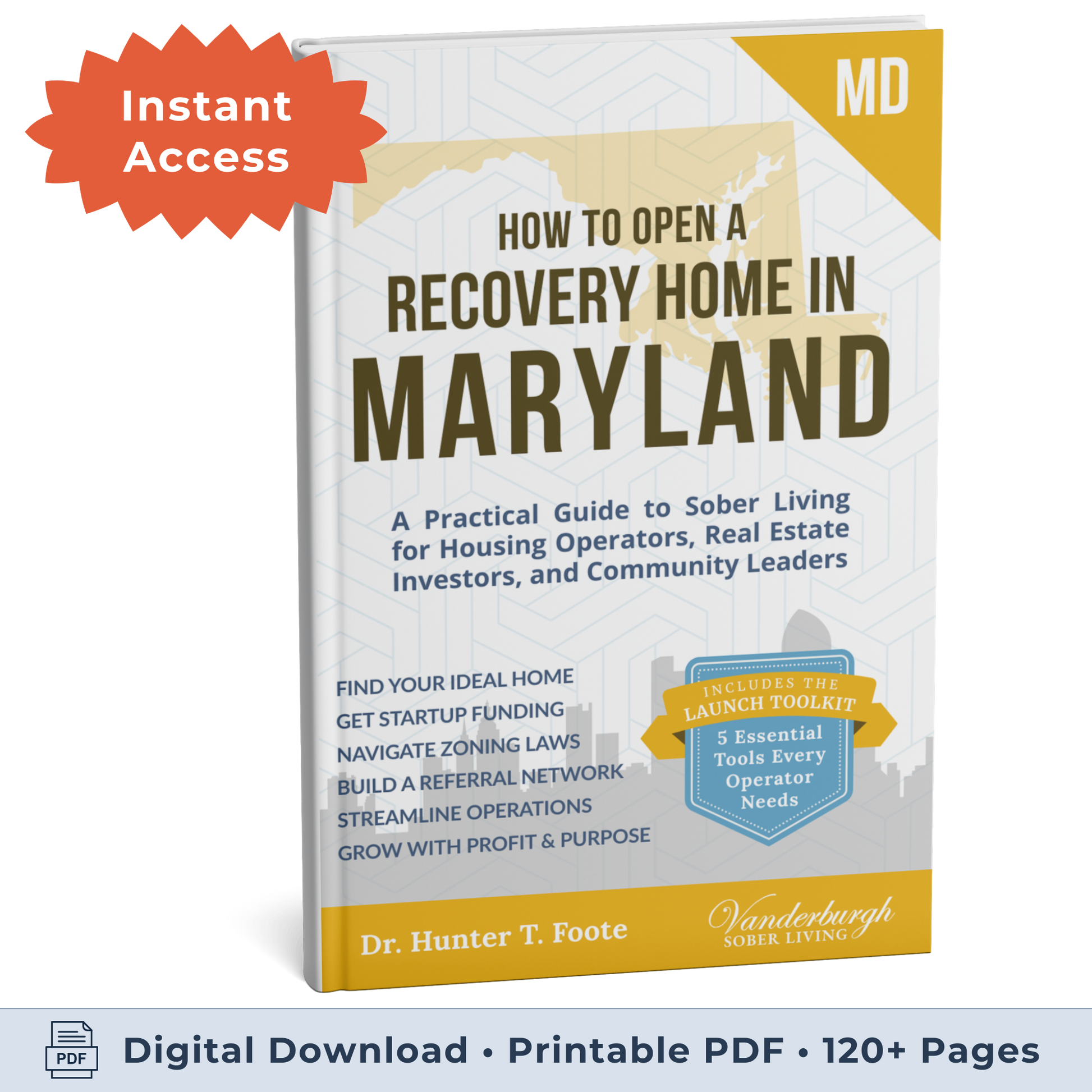 3D book cover for How to Open a Sober Living Home in Maryland