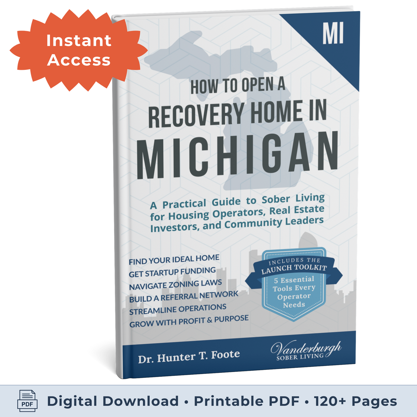 3D book cover for How to Open a Sober Living Home in Michigan