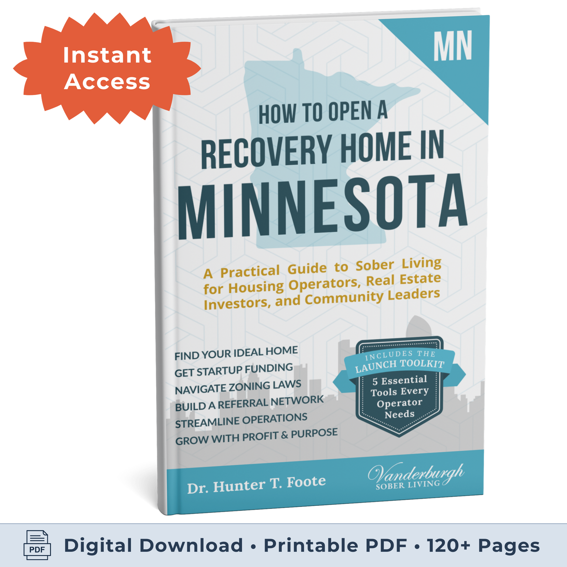 3D book cover for How to Open a Sober Living Home in Minnesota