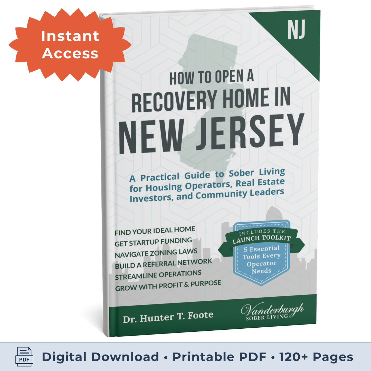 3D book cover for How to Open a Sober Living Home in New Jersey