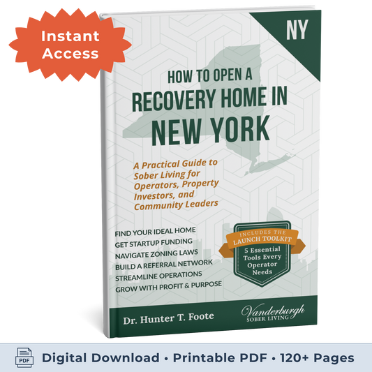 3D book cover for How to Open a Sober Living Home in New York