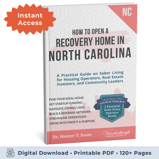 3D book cover How to Open a Sober Living Home in North Carolina