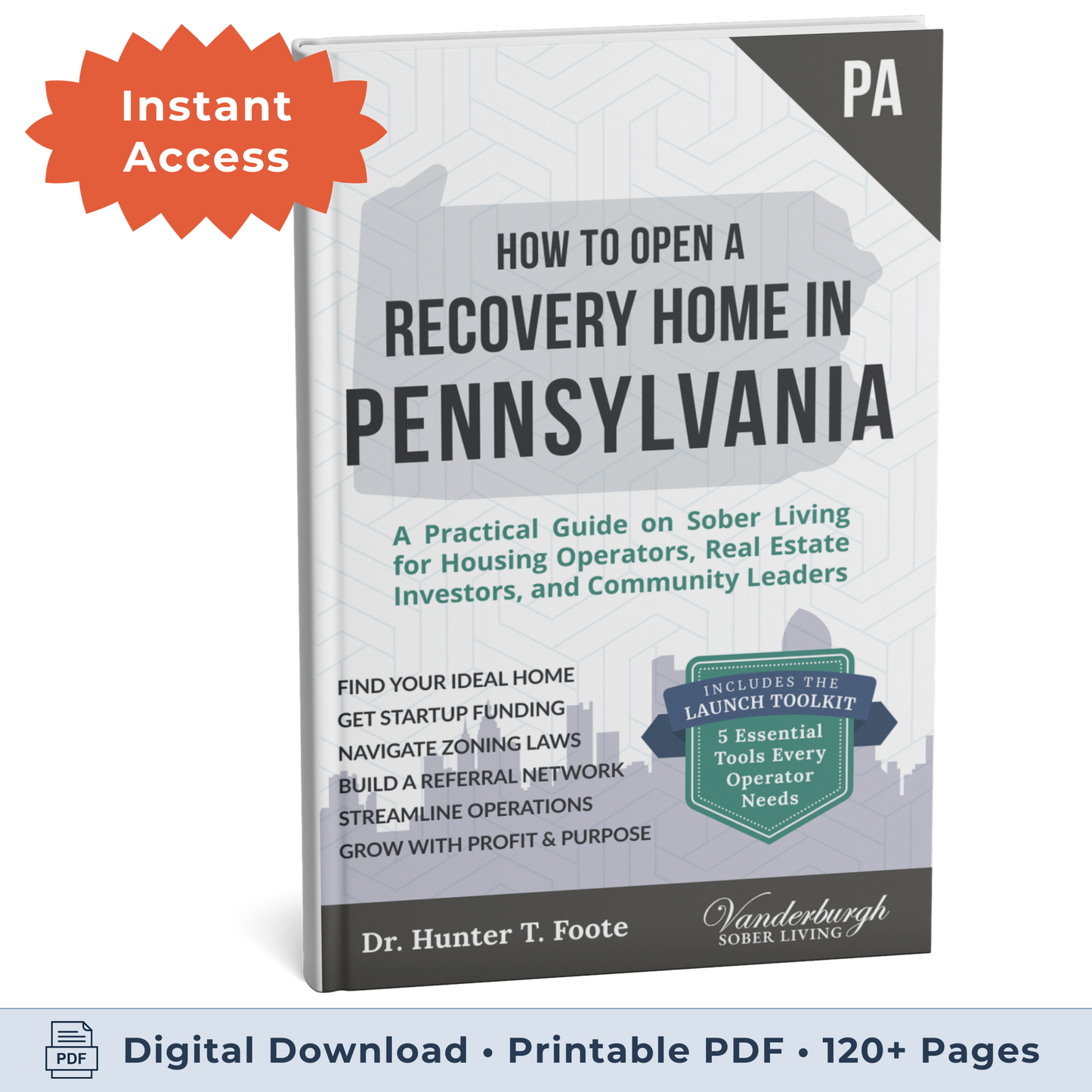 3D book cover for How to Open a Sober Living Home in Pennsylvania