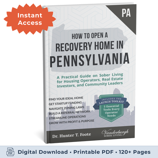 3D book cover for How to Open a Sober Living Home in Pennsylvania