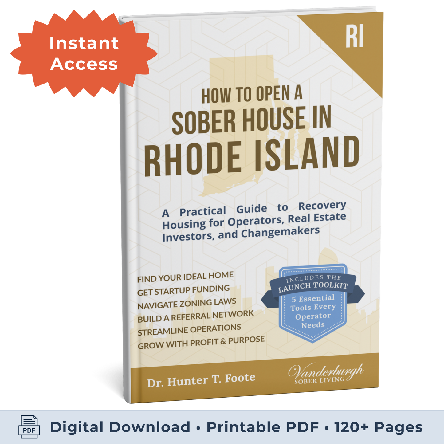 3D book cover for How to Open a Sober Living Home in Rhode Island