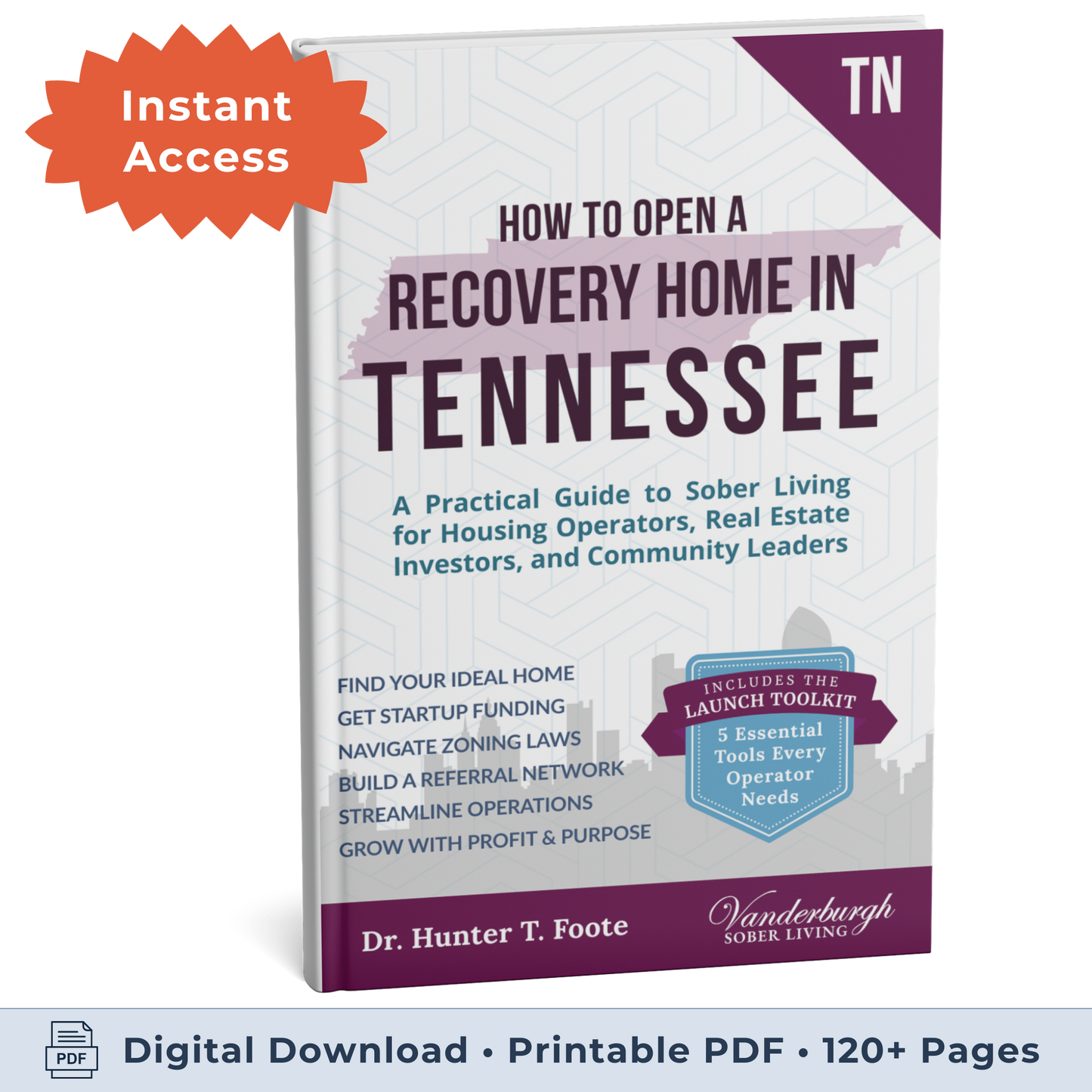3D book cover for How to Open a Sober Living Home in Tennessee