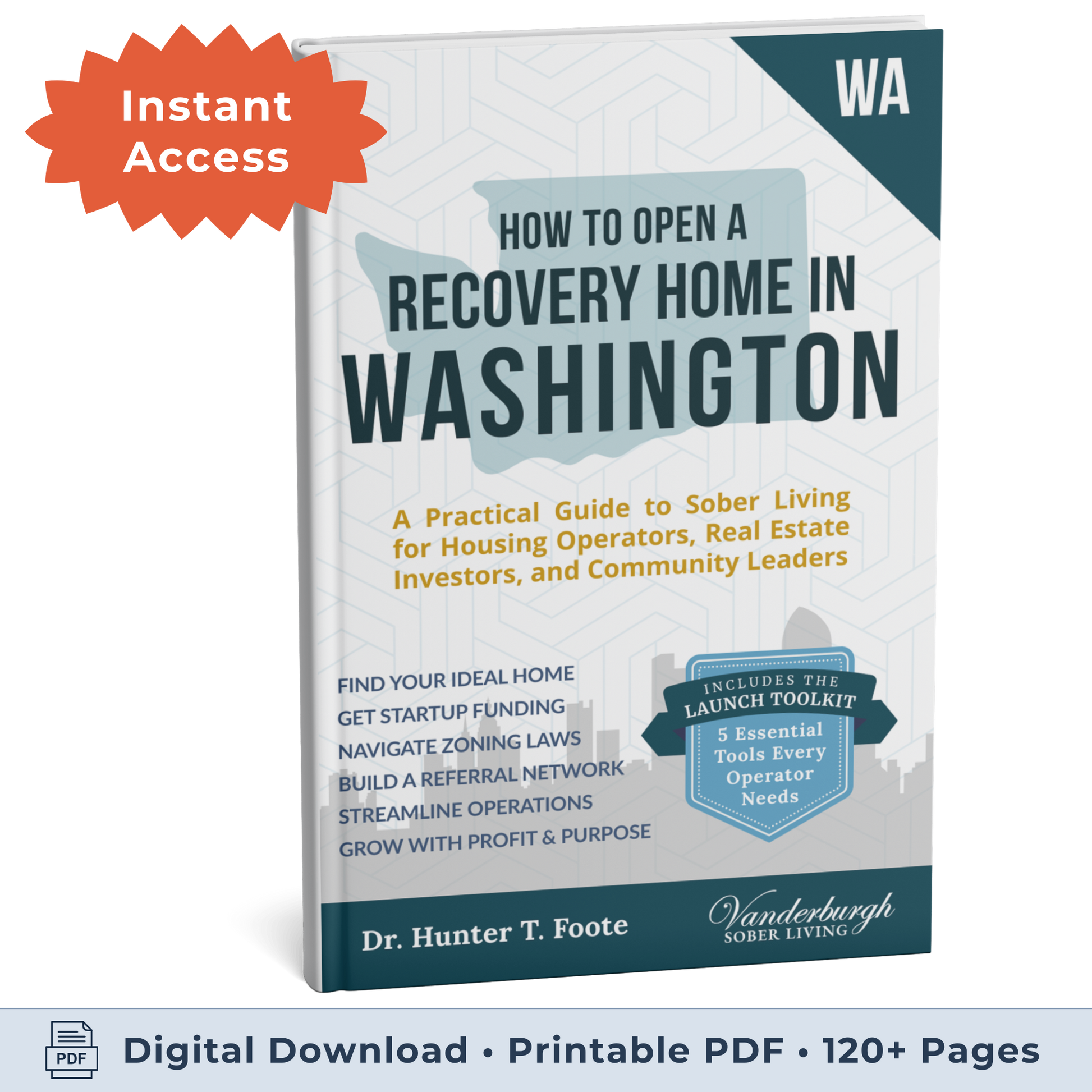 3D book cover for How to Open a Sober Living Home in Washington