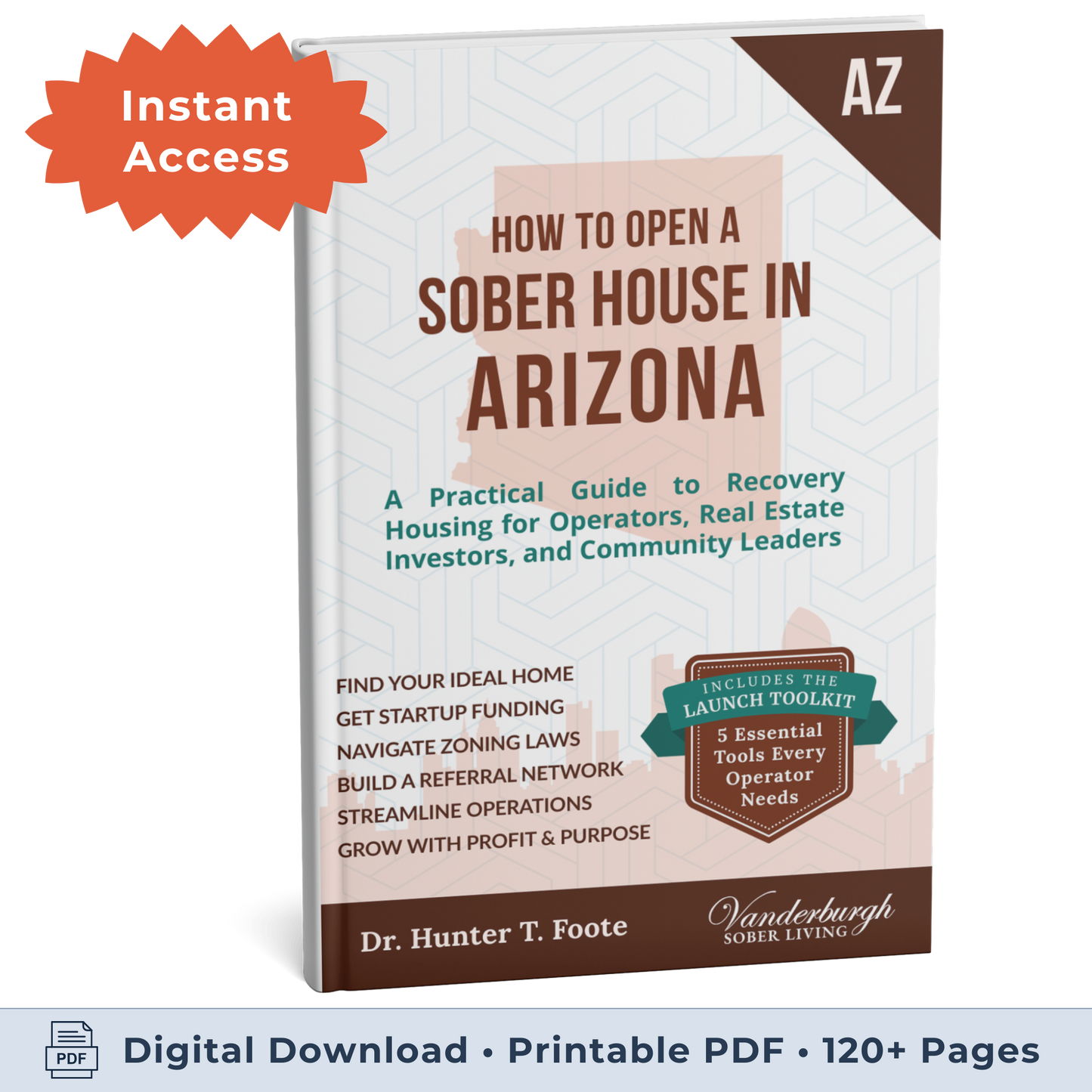 3D book cover for How to Open a Sober Living Home in Arizona