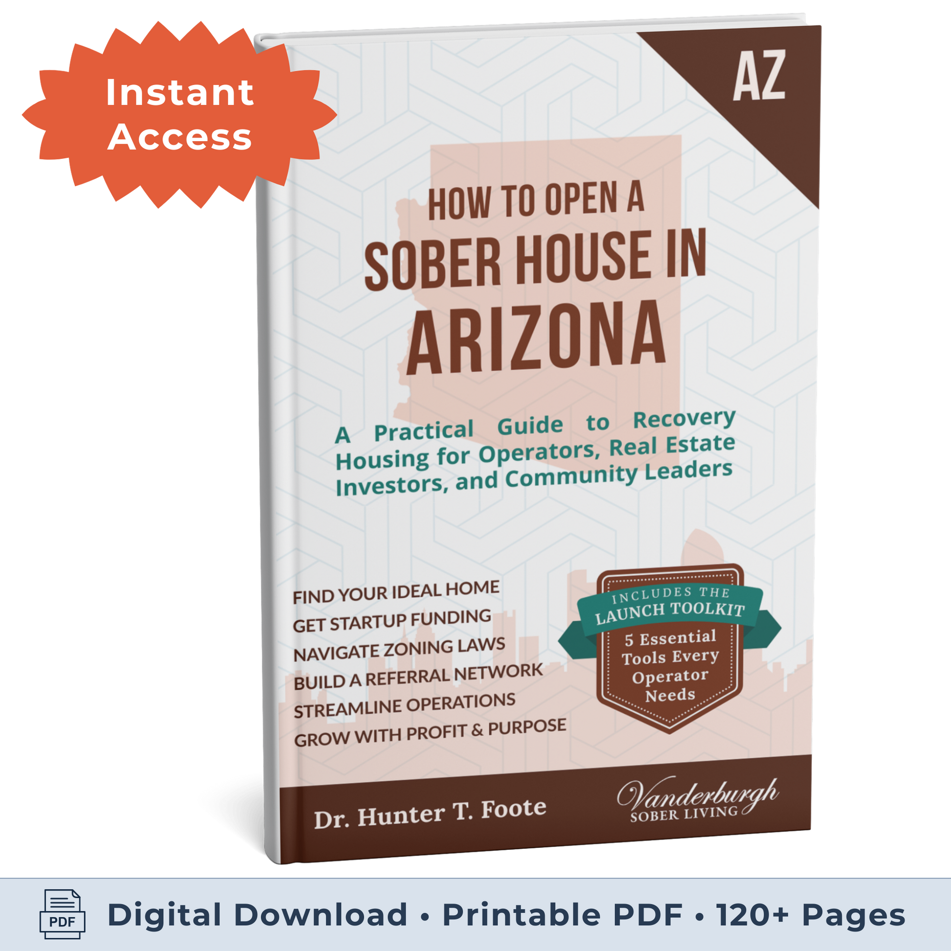 3D book cover for How to Open a Sober Living Home in Arizona