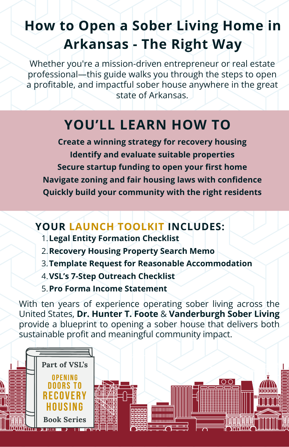Back cover of How to Open a Sober Living Home in Arkansas