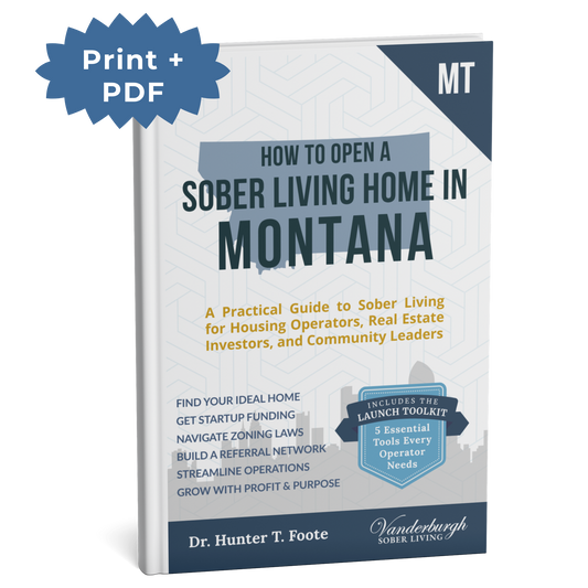 3D book cover for How to Open a Sober Living Home in Montana (Print + PDF edition)