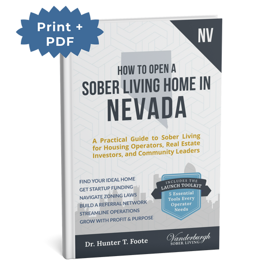 3D book cover for How to Open a Sober Living Home in Nevada (Print + PDF edition)