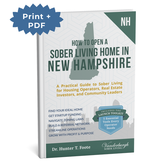 3D book cover for How to Open a Sober Living Home in New Hampshire (Print + PDF edition)