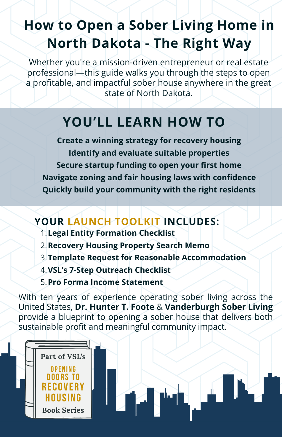 Back cover of How to Open a Sober Living Home in North Dakota