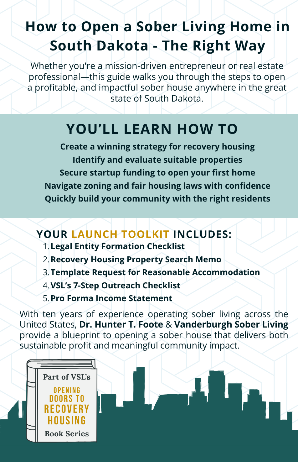 Back cover of How to Open a Sober Living Home in South Dakota