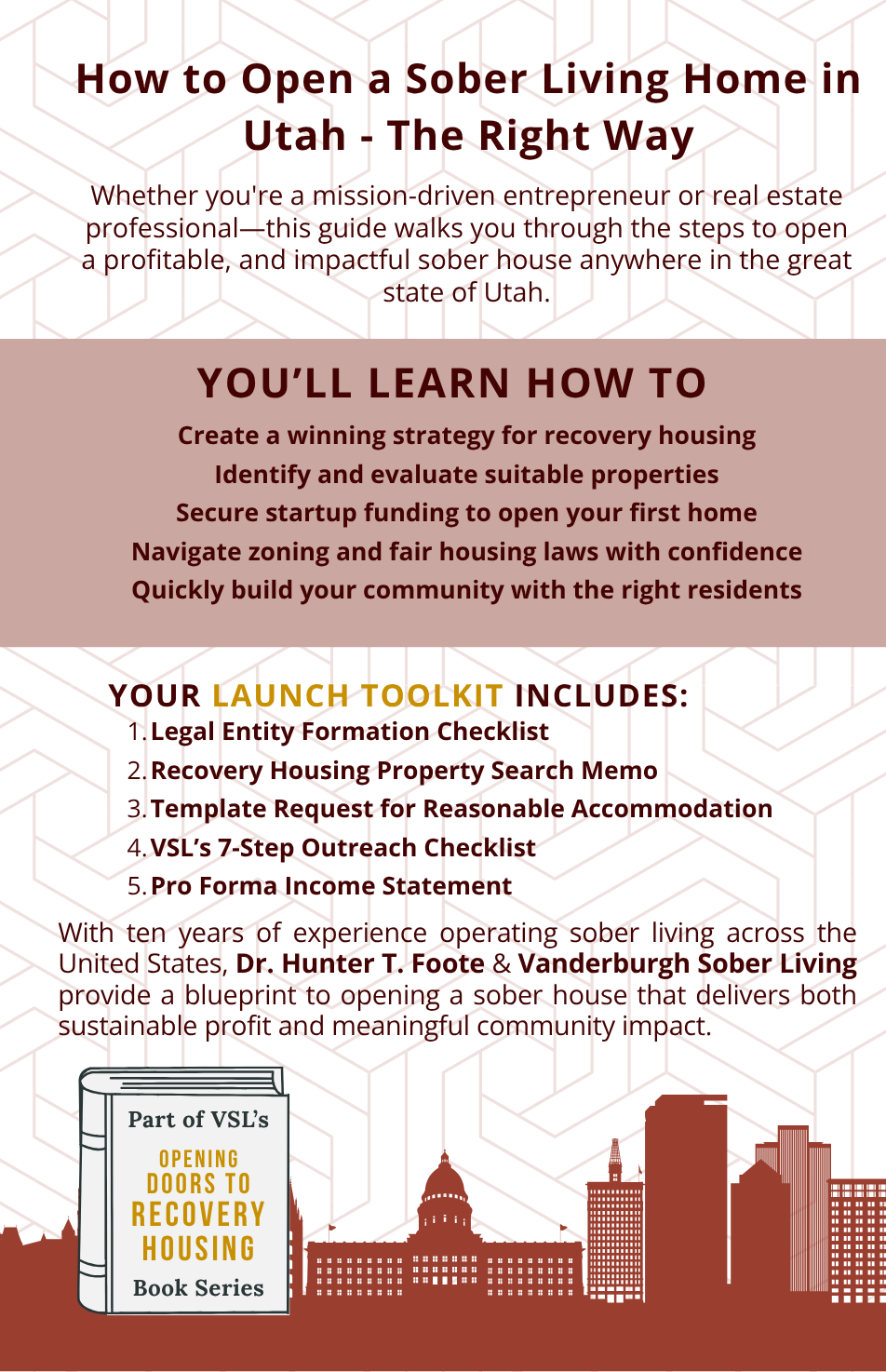 Back cover of How to Open a Sober Living Home in Utah